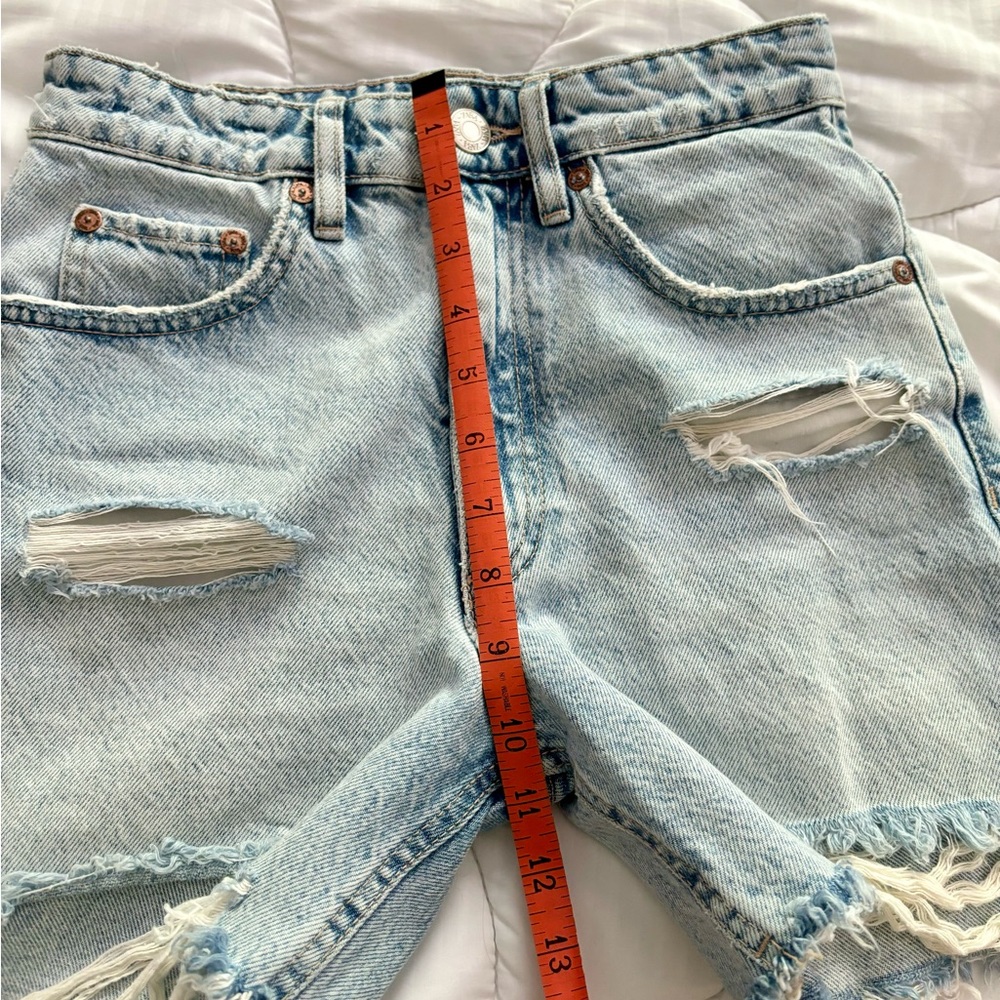 Zara Ripped Mid Length Shorts - Picture 7 of 9